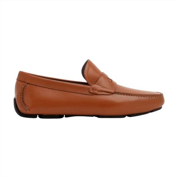 NEW SALVATORE FERRAGAMO men's newton leather loafers in brown